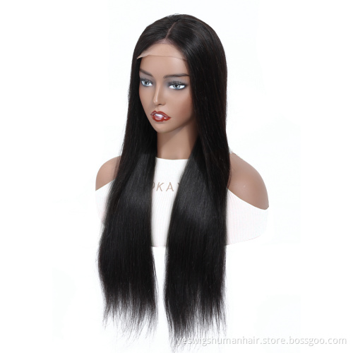 Wholesale Lace Wig Vendors natural Straight Raw Peruvian Remy Cuticle Aligned Human Hair Cheap Lace Closure Wig For Black Women